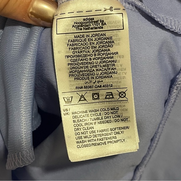 Adidas Light Blue 1/4 Zip Long Sleeve Pullover - Size Medium - KU Jayhawks Logo - Picture 6 of 14